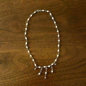 Silver necklace with pearls